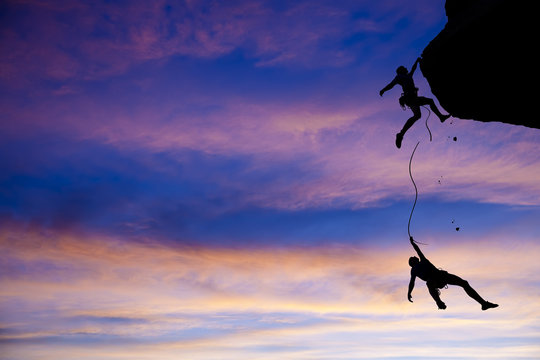 Team of climbers in danger.