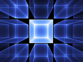blue cubic perspective