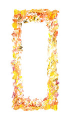 yellow painted frame isolated on white