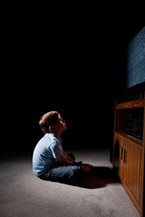 boy watching tv