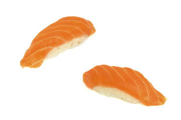 sushi are isolated on the white background