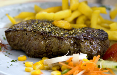 Rumpsteak mit Pommesfrites