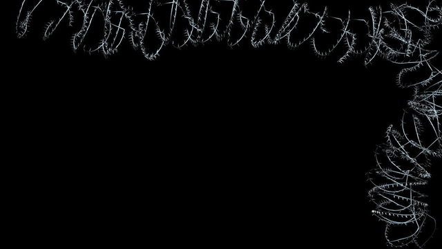 Barbed wire animated frame against black