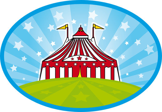 circus tent in the grass