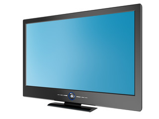 3d rendering plasma TV isolated on white