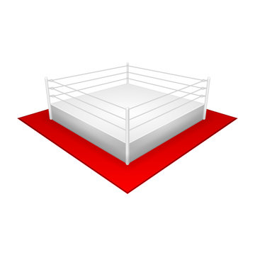 boxring weiss mit rotem teppich