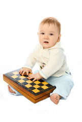 baby with a chessboard
