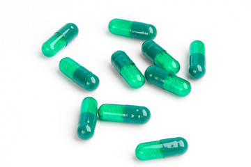 Pills on a white background