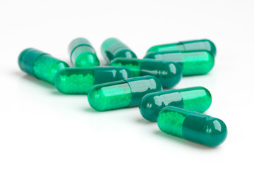 Pills on a white background