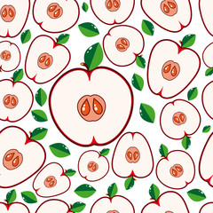 Fruit seamless background - Ripe Apples