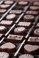assorted chocolate candies in box