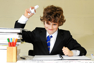 boy frustrated with school work