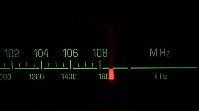 Classic radio receiver fm tune dial panel