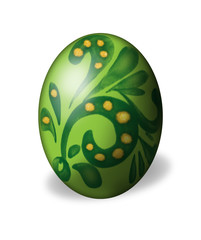 Osterei grün + Gold auf weiß