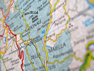cartina parco nazionale della Maiella