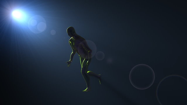 Silhouette of a slow motion runner