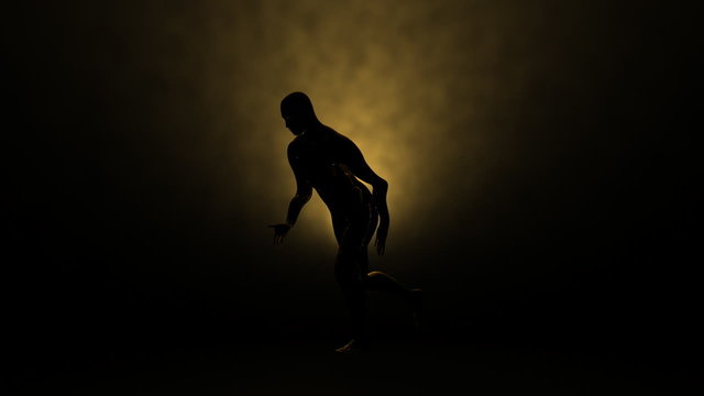 Silhouette of a slow motion runner