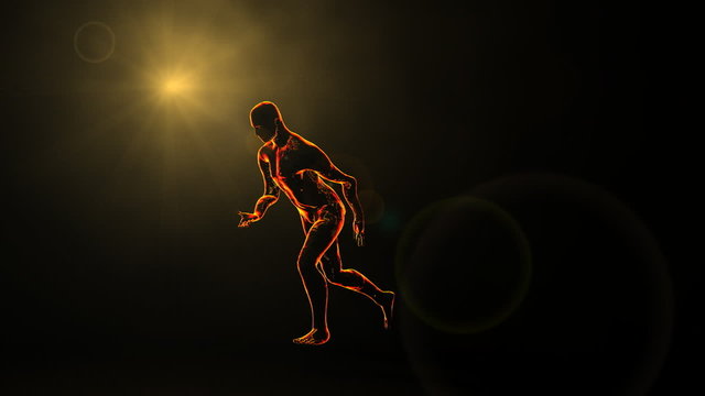 Silhouette of a slow motion runner