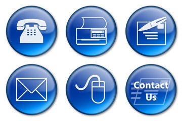 Contact Buttons x6 (BLUE)