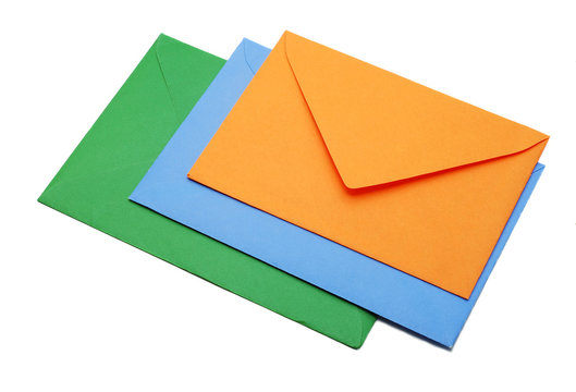 three envelopes isolated