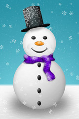 Schneemann lila Schal