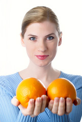 beautiful girl with an orange