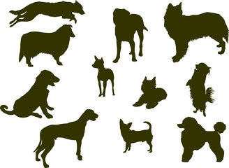 Dog silhouettes