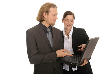 Teamwork mit Laptop | teamwork with laptop