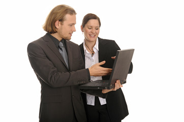 Teamwork mit Laptop | teamwork with laptop