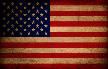 usa flag on grungy background