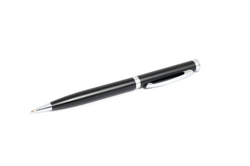 Black metallic pen isolated on white