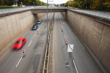 Baustelle Fahrbahnunterf&uuml;hrung