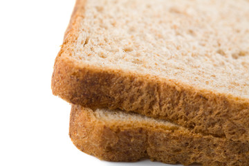 wholemeal bread slices isolated