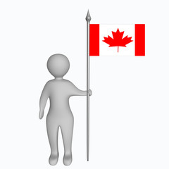 A man holding the Canadian flag