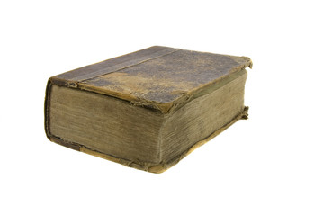 very old bible on the white background
