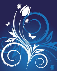 Blue, floral background