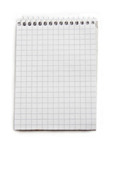 Blank note pad on white