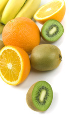 kiwi, oranges and bananas
