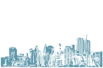 Naklejka premium ville bleue