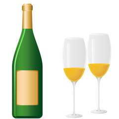 Sektflasche und Sektgläser