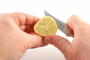 Slicing a lemon