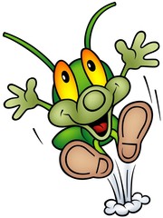 Happy Green Bug - big jump