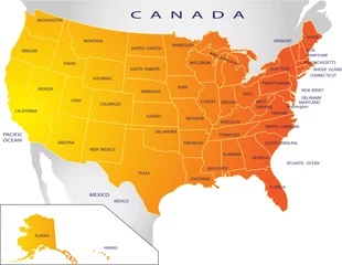 Fototapete Rund Politische Karte der USA © jelena zaric