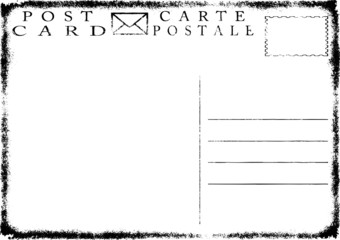 Vector illustration of blank old grunge postcard