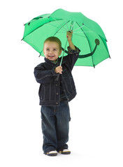 Little boy with umbrella