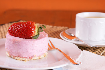 Fresh strawberry fancy cake