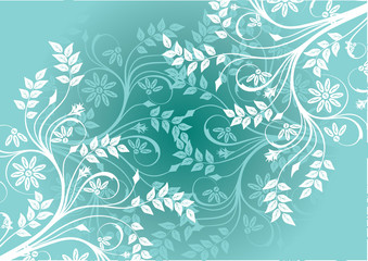 Fototapeta na wymiar floral turquoise acidulé