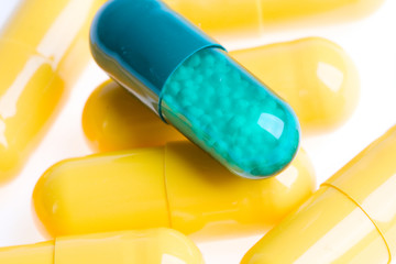 Pills on a white background