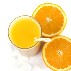 oranges, ice and juice