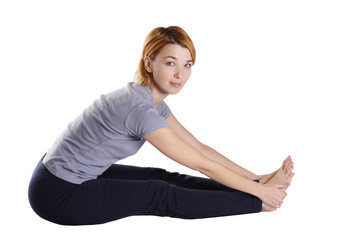 Female doing yogatic exericise.